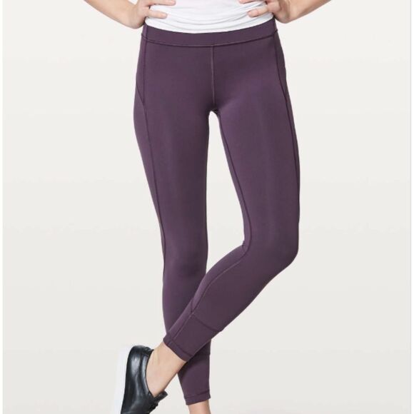 Women Lululemon Motionful 7/8 Tight 25" High Rise Leggings Black Cherry Size 8 - Picture 1 of 7
